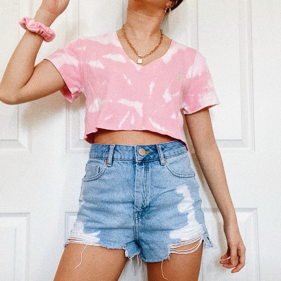 Ralph Lauren Tops - Reworked Ralph Lauren Tee + Scrunchie